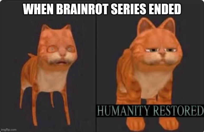 humanity restored | WHEN BRAINROT SERIES ENDED | image tagged in humanity restored | made w/ Imgflip meme maker