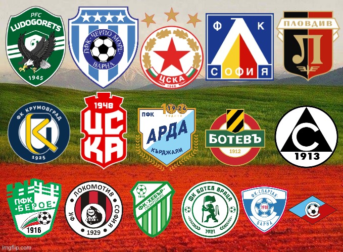 Efbet Parva Liga teams 2024/25 | image tagged in ludogorets,levski,cska,plovdiv,bulgaria,futbol | made w/ Imgflip meme maker