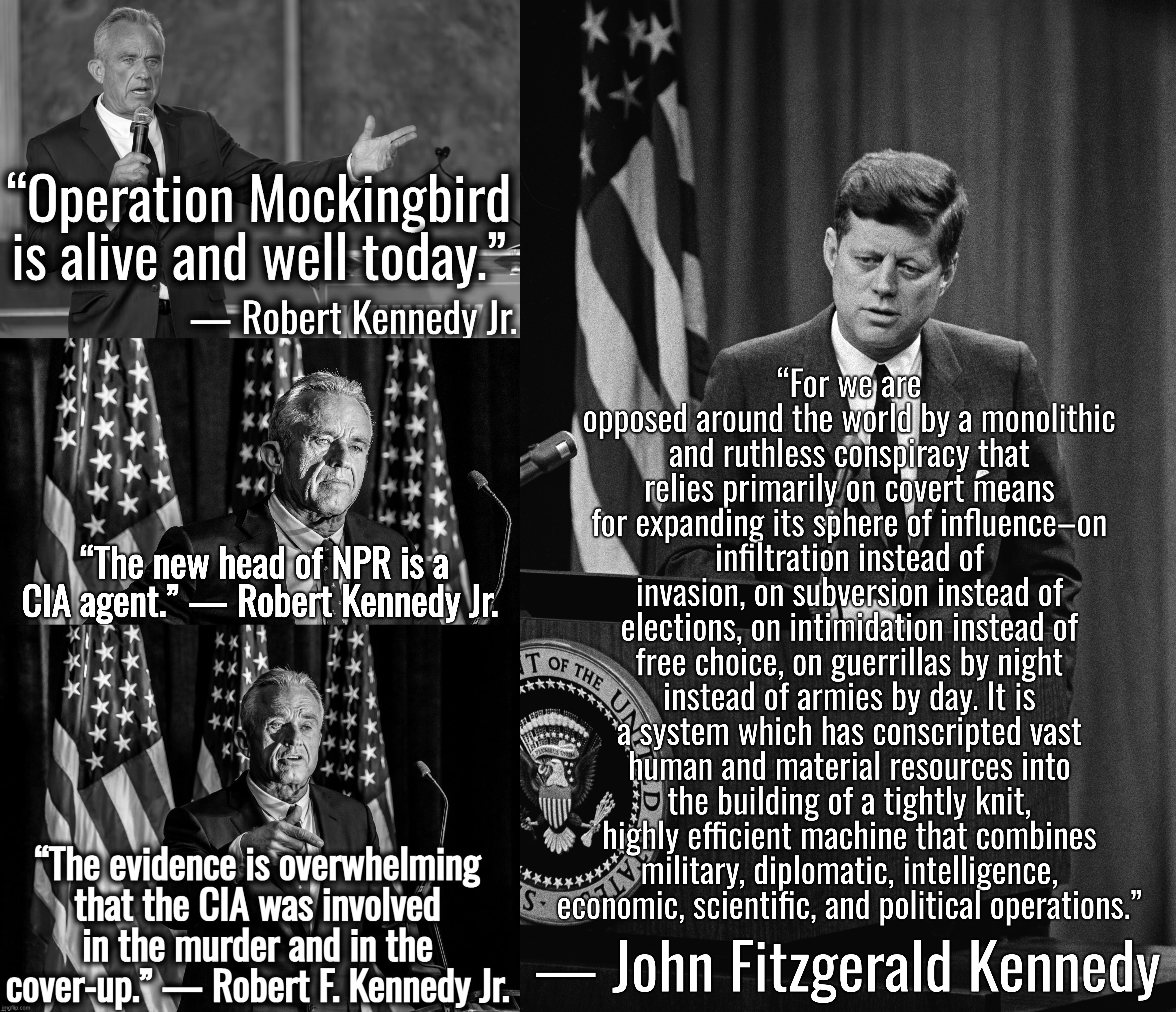 “I think it's beyond a reasonable doubt at this point.” — Robert F. Kennedy Jr. | image tagged in john f kennedy,robert kennedy jr,donald trump,joe biden,deep state | made w/ Imgflip meme maker