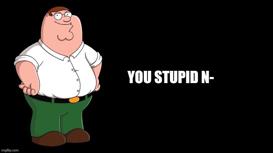 Peter Griffin You Stupid N- | image tagged in peter griffin you stupid n- | made w/ Imgflip meme maker