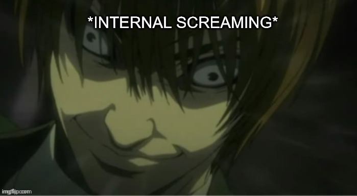 light yagami internal screaming | image tagged in light yagami internal screaming | made w/ Imgflip meme maker