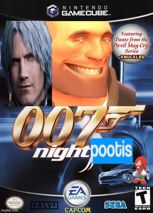 007 NightPootis | image tagged in memes,007,devil may cry,team fortress 2,knuckles | made w/ Imgflip meme maker