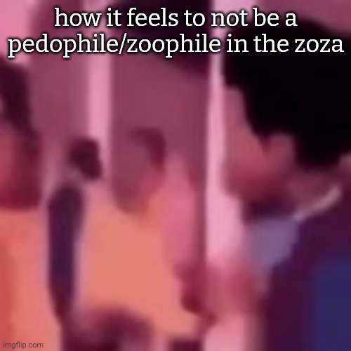 how it feels to not be a pedophile/zoophile in the zoza | made w/ Imgflip meme maker