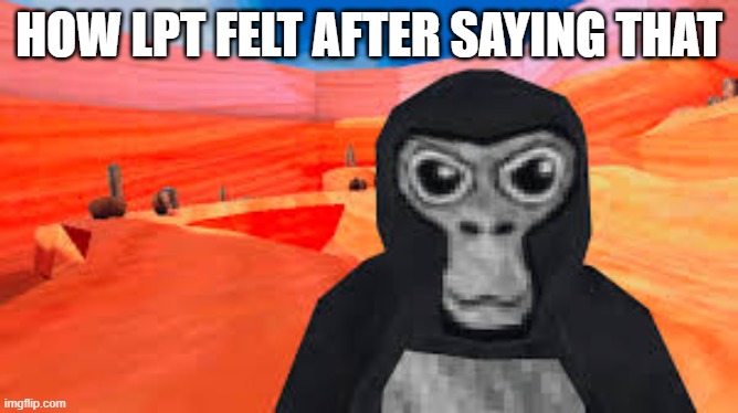 gorilla tag | HOW LPT FELT AFTER SAYING THAT | image tagged in gorilla tag | made w/ Imgflip meme maker