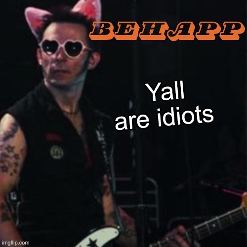 Behapp | Yall are idiots | image tagged in behapp | made w/ Imgflip meme maker