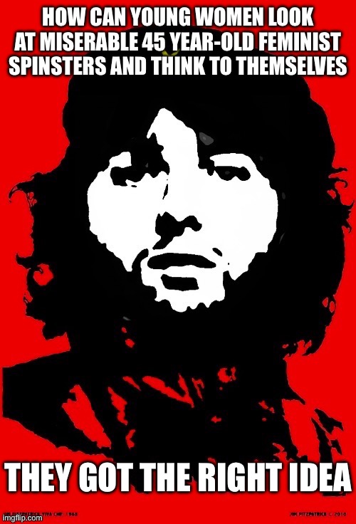 Communist Mazy | HOW CAN YOUNG WOMEN LOOK AT MISERABLE 45 YEAR-OLD FEMINIST SPINSTERS AND THINK TO THEMSELVES; THEY GOT THE RIGHT IDEA | image tagged in communist mazy | made w/ Imgflip meme maker