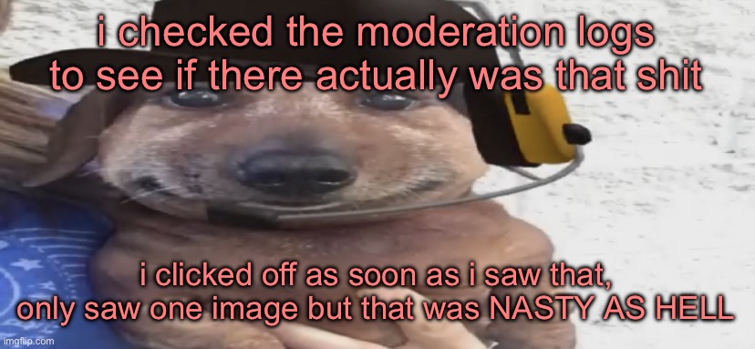 chucklenuts | i checked the moderation logs to see if there actually was that shit; i clicked off as soon as i saw that, only saw one image but that was NASTY AS HELL | image tagged in chucklenuts | made w/ Imgflip meme maker