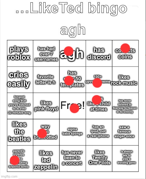 …LikeTed bingo | image tagged in liketed bingo | made w/ Imgflip meme maker