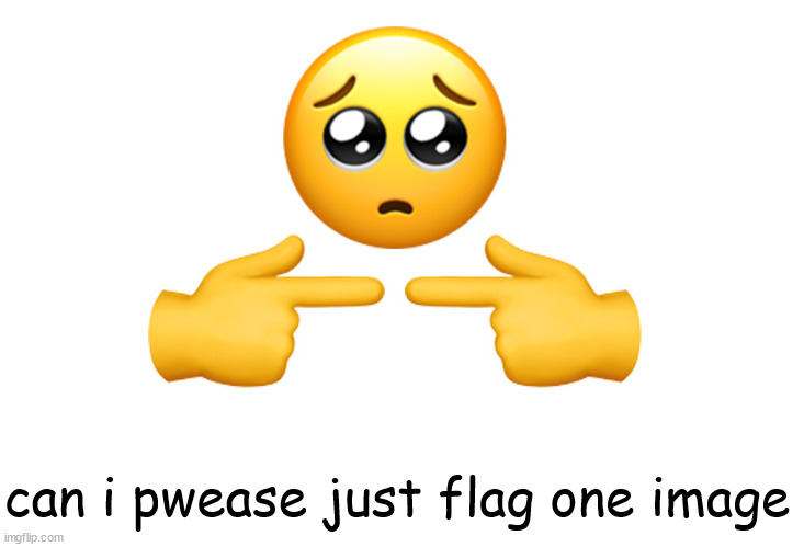 Shy emoji | can i pwease just flag one image | image tagged in shy emoji | made w/ Imgflip meme maker