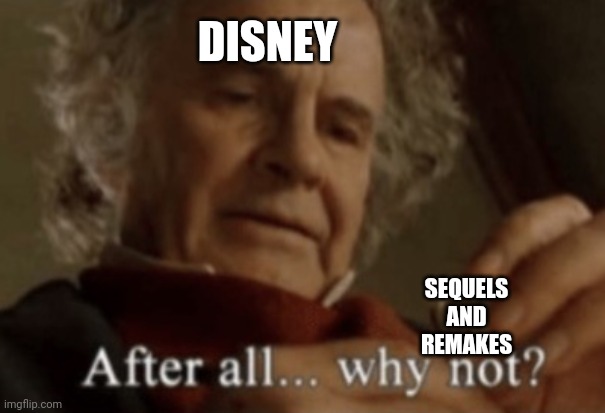 Why not? | DISNEY; SEQUELS AND REMAKES | image tagged in why not | made w/ Imgflip meme maker