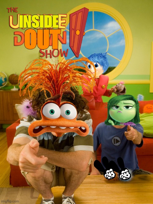 The inside out show | INSIDE; OUT | image tagged in the upside down show,inside out,nick jr | made w/ Imgflip meme maker