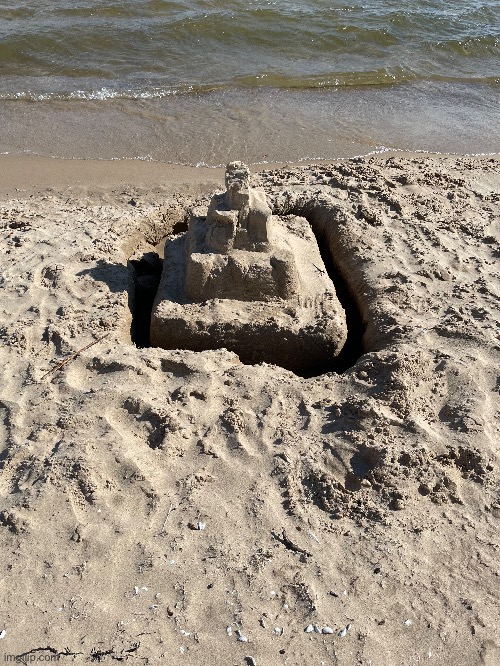 Sand castle I found on the beach | image tagged in photos,share your photos,sand castle,beach | made w/ Imgflip meme maker