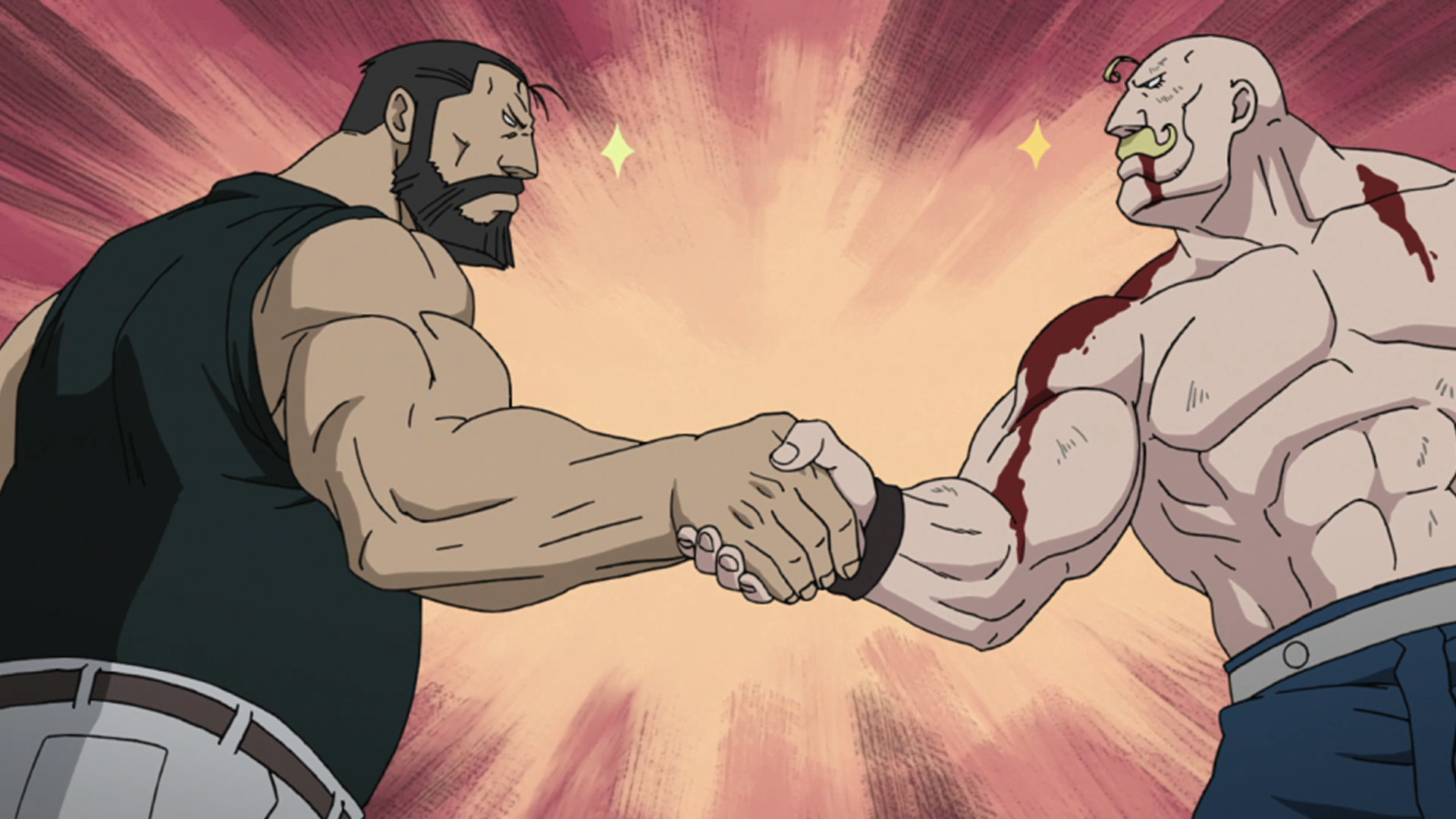 FMAB Strong Men Handshake Blank Meme Template