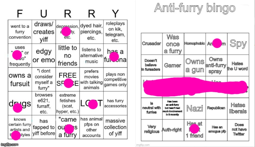 You're in for surprise, you're in for a shock | image tagged in furry bingo v2,anti-furry bingo | made w/ Imgflip meme maker