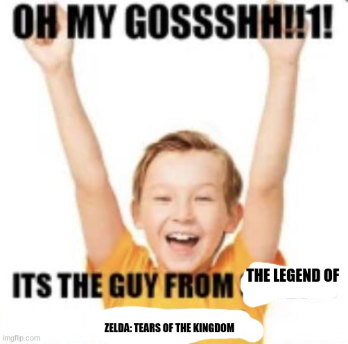 Kyeeeh Hyaaaah Hueeeh Huaaaah | THE LEGEND OF; ZELDA: TEARS OF THE KINGDOM | image tagged in it s the guy from skibidi toilet | made w/ Imgflip meme maker