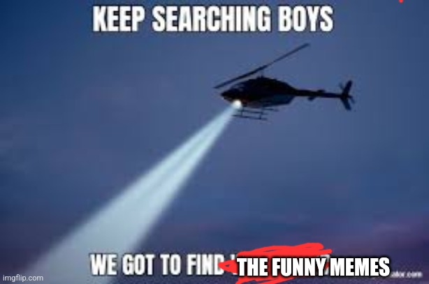 Keep Searching boys we gotta find | THE FUNNY MEMES | image tagged in keep searching boys we gotta find | made w/ Imgflip meme maker