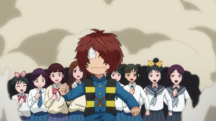 Kitaro running from the girls Blank Meme Template