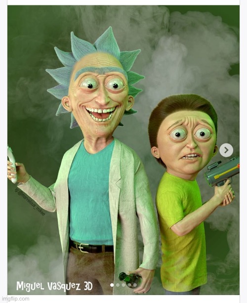 Human Rick and Morty | image tagged in rick and morty inter-dimensional cable,rickandmorty,human,rick and morty,unsee,what a terrible day to have eyes | made w/ Imgflip meme maker