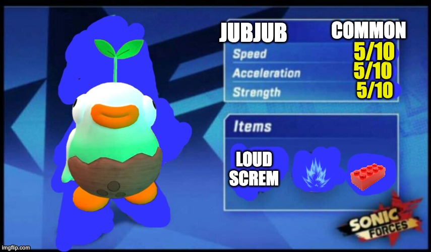 [UPDATED] Sonic Forces Meme Battle | COMMON; JUBJUB; 5/10; 5/10; 5/10; LOUD SCREM | image tagged in updated sonic forces meme battle | made w/ Imgflip meme maker