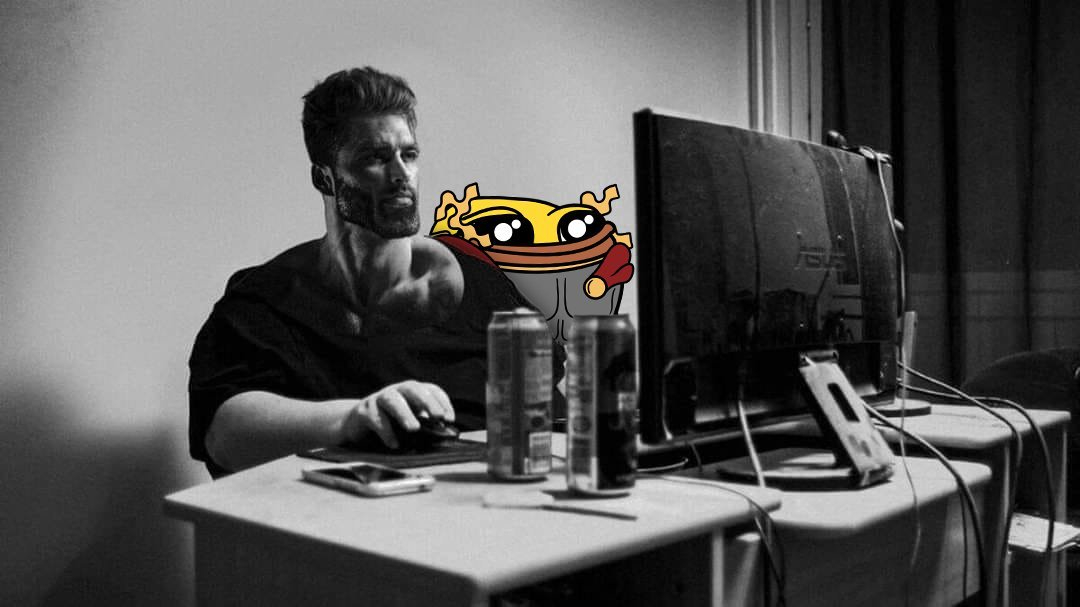 High Quality Chad with PC Blank Meme Template