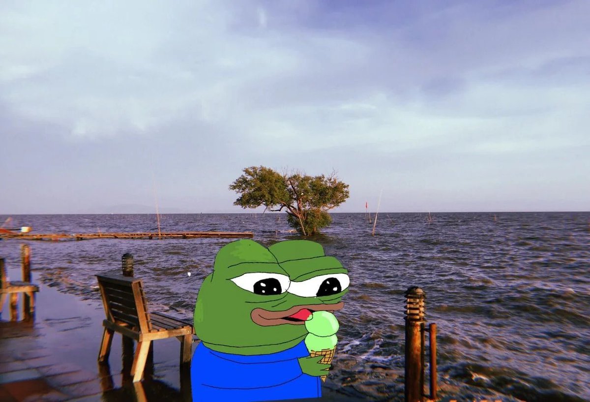 Pepe with Ice cream Blank Meme Template