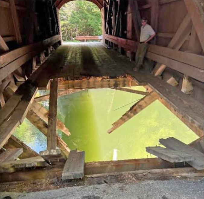 Covered bridge collapse hole Blank Meme Template
