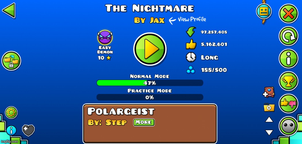 Decided to come back to GD and got this on the nightmare | made w/ Imgflip meme maker