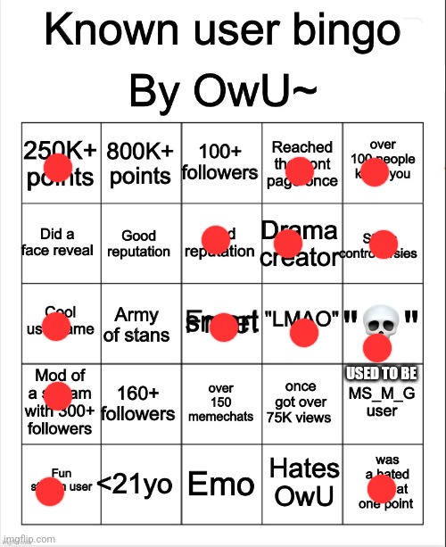Stupid bingo by owu re-uploaded by Ayden | USED TO BE | image tagged in stupid bingo by owu re-uploaded by ayden | made w/ Imgflip meme maker