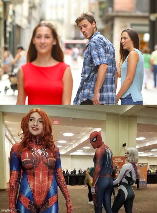 image tagged in memes,distracted boyfriend,distracted boyfriend cosplay | made w/ Imgflip meme maker