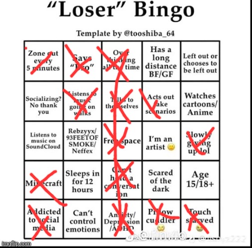 Trend ig | image tagged in loser bingo | made w/ Imgflip meme maker