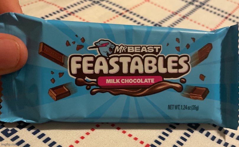 ill timed but I finally got my hands on the new feastables, will try it in a bit | made w/ Imgflip meme maker