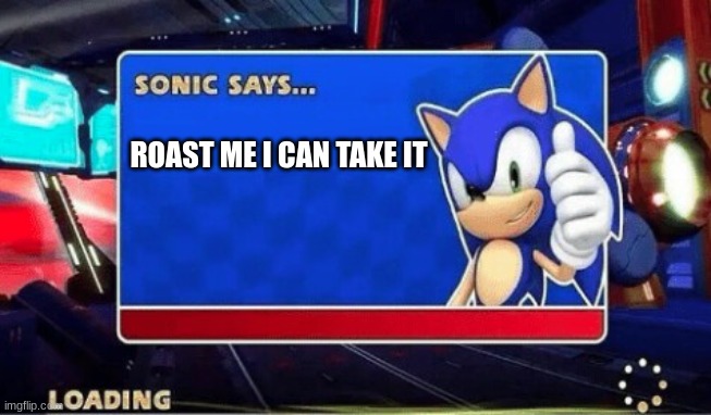 Sonic Says | ROAST ME I CAN TAKE IT | image tagged in sonic says | made w/ Imgflip meme maker