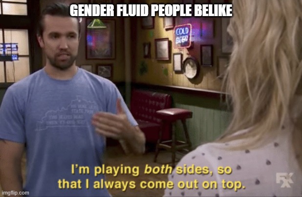 I play both sides | GENDER FLUID PEOPLE BELIKE | image tagged in i play both sides | made w/ Imgflip meme maker