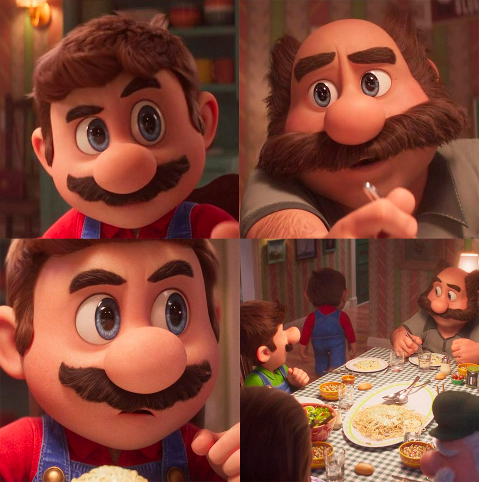 High Quality Mario losing an argument with his father Blank Meme Template