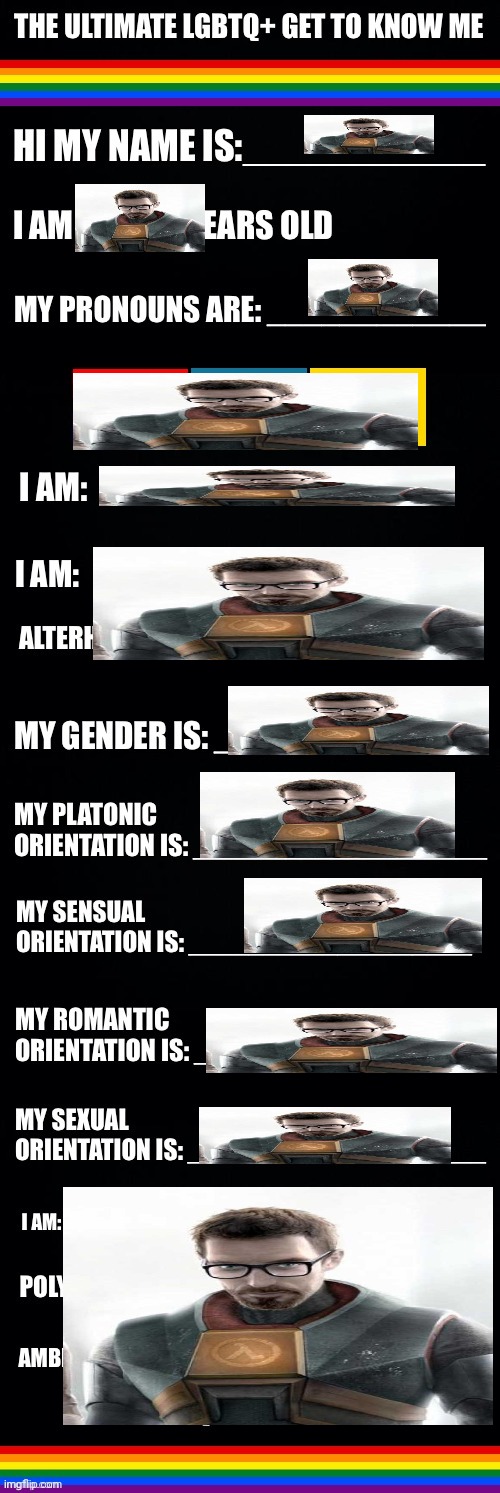 The ultimate LGBTQ+ get to know me | image tagged in the ultimate lgbtq get to know me | made w/ Imgflip meme maker