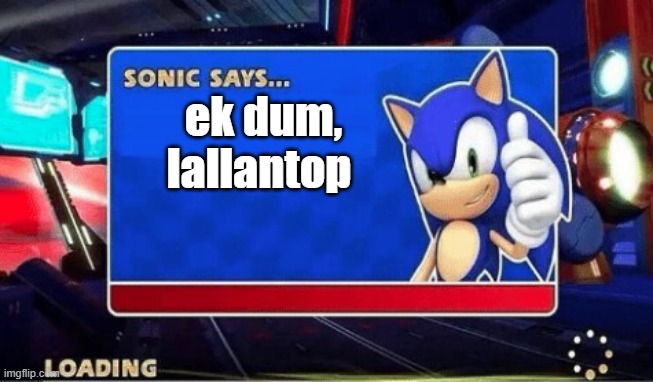 Bandhbudh Aur Budbak core | ek dum, lallantop | image tagged in sonic says | made w/ Imgflip meme maker