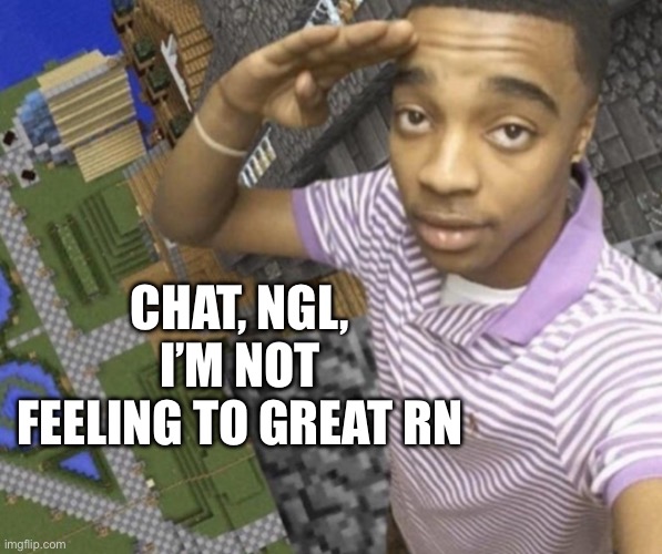 I’ll probably delete this in 5 minutes lmao | CHAT, NGL, I’M NOT FEELING TO GREAT RN | made w/ Imgflip meme maker