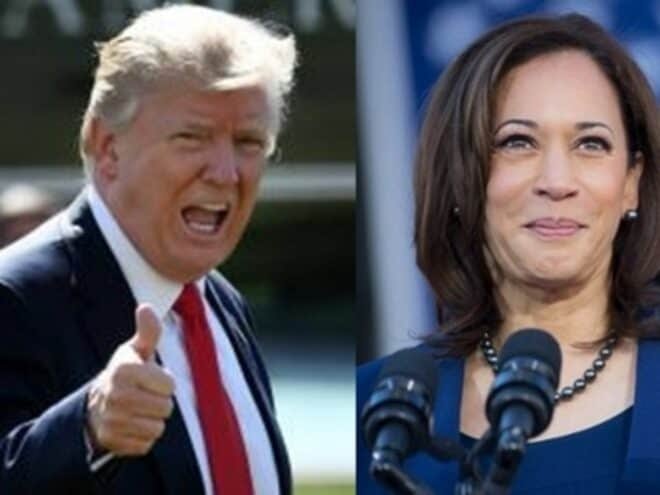 Donald Trump speaks facts and Kamala Harris is talking about bs Blank Meme Template