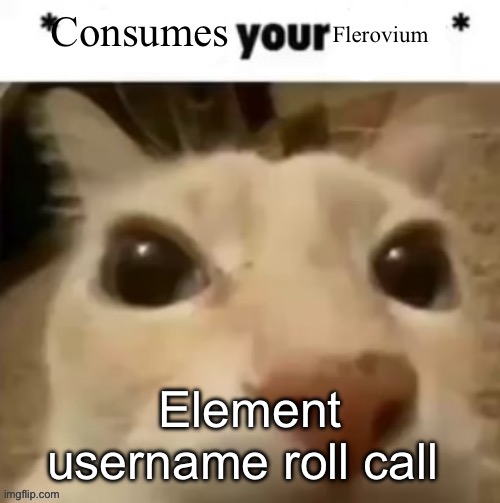 Yakko consumes your flerovium | Element username roll call | image tagged in yakko consumes your flerovium | made w/ Imgflip meme maker