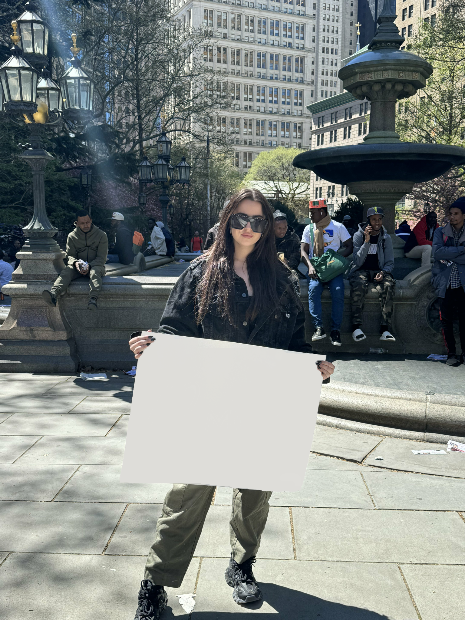 Ashley St. Clair Holding Sign #2 Blank Meme Template