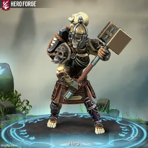 first hero forge thingy, what should I name and backstory? | image tagged in forged | made w/ Imgflip meme maker
