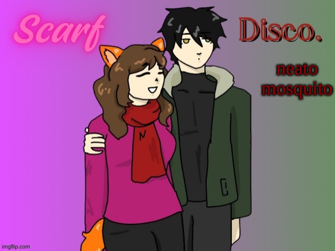 Scarf and Disco Shared Template (drawing by Disco) | neato mosquito | image tagged in scarf and disco shared template drawing by disco | made w/ Imgflip meme maker