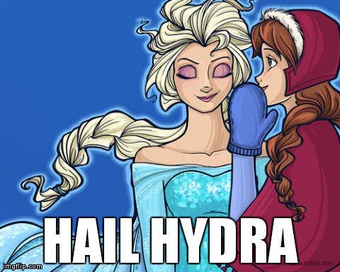 image tagged in frozen,hydra,hail,elsa,anna | made w/ Imgflip meme maker