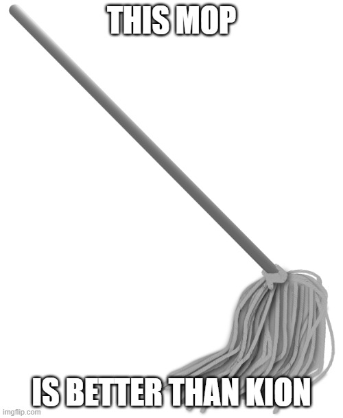 Mop | THIS MOP; IS BETTER THAN KION | image tagged in mop | made w/ Imgflip meme maker