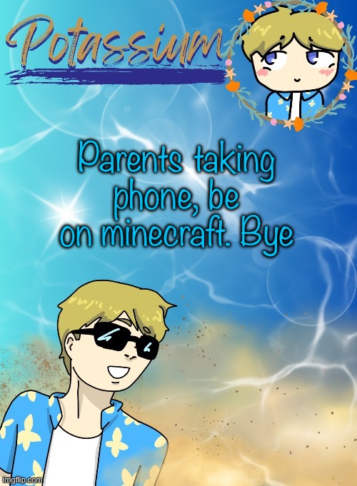 Luvscheeze | Parents taking phone, be on minecraft. Bye | image tagged in potassium s announcement template tysm disco will you marry me | made w/ Imgflip meme maker