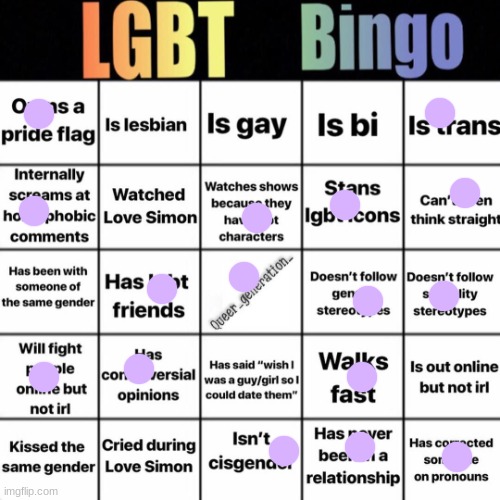 LGBTQ bingo | image tagged in lgbtq bingo | made w/ Imgflip meme maker