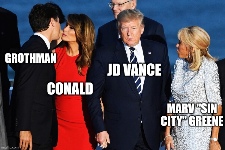 Iykyk | GROTHMAN; JD VANCE; CONALD; MARV "SIN CITY" GREENE | image tagged in political meme,jd,funny | made w/ Imgflip meme maker