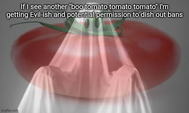 let bro cook the way he wants to cook | If I see another "boo tomato tomato tomato" I'm getting Evil-ish and potential permission to dish out bans | made w/ Imgflip meme maker