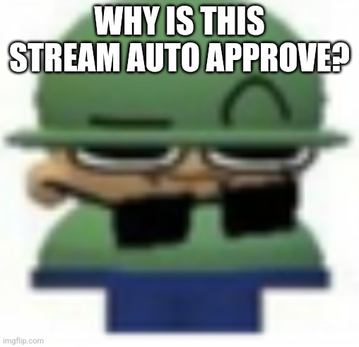 Brobgonal Eyebrow raise | WHY IS THIS STREAM AUTO APPROVE? | image tagged in brobgonal eyebrow raise | made w/ Imgflip meme maker