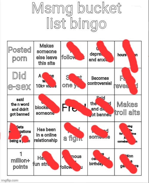 Msmg bucket list bingo | image tagged in msmg bucket list bingo | made w/ Imgflip meme maker